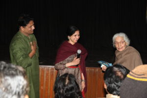 Dr. Kapila Vatsyayan with shagun Butani and Guru Shashadhar Acharya.